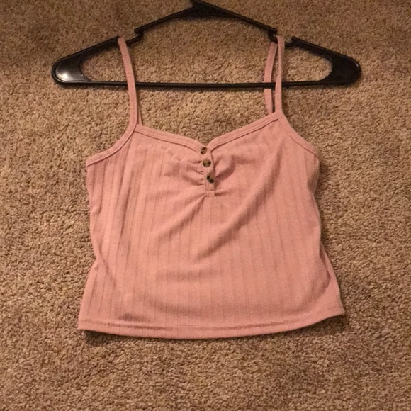 Topshop Tops - Top shop pink ribbed button tank